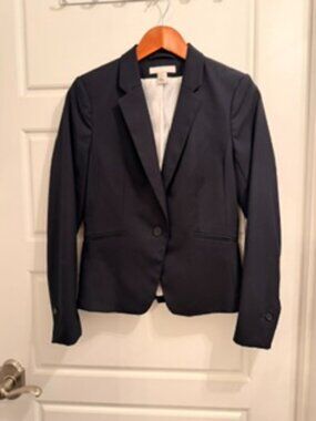 H&M Navy Blue Blazer – Women's Size 6 | Like New